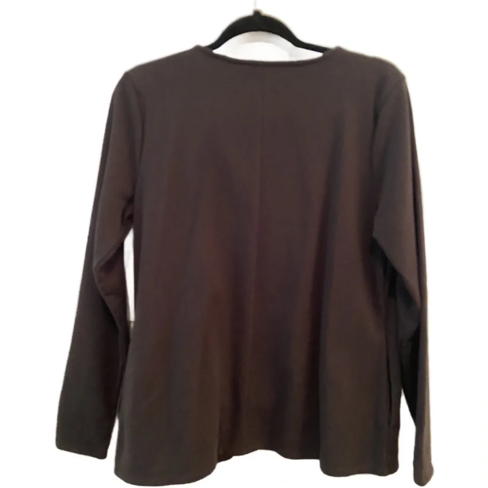 Iman Global Chic Soft French Terry Long Sleeve Moto Jacket Black Size Sm…